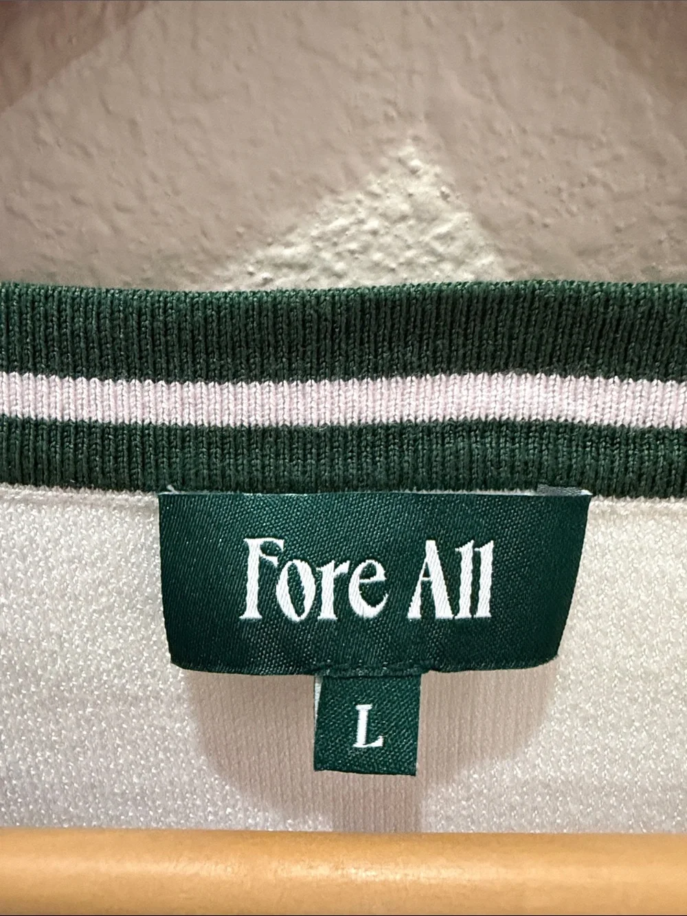 Fore All White V-Neck Tank with Dark Green Trim - Picture 2 of 4